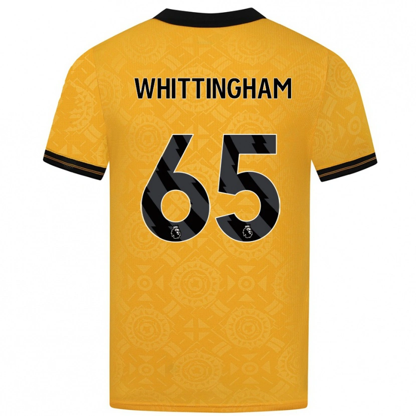 Danxen Enfant Maillot Matthew Whittingham #65 Jaune Noir Tenues Domicile 2025/26 T-Shirt