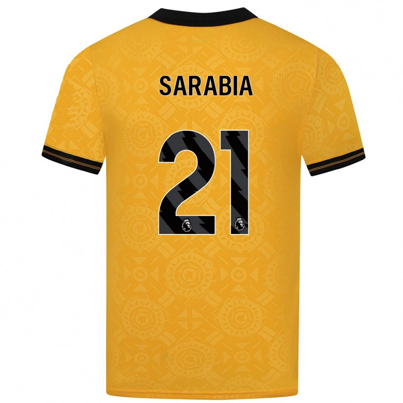 Danxen Enfant Maillot Pablo Sarabia #21 Jaune Noir Tenues Domicile 2025/26 T-Shirt