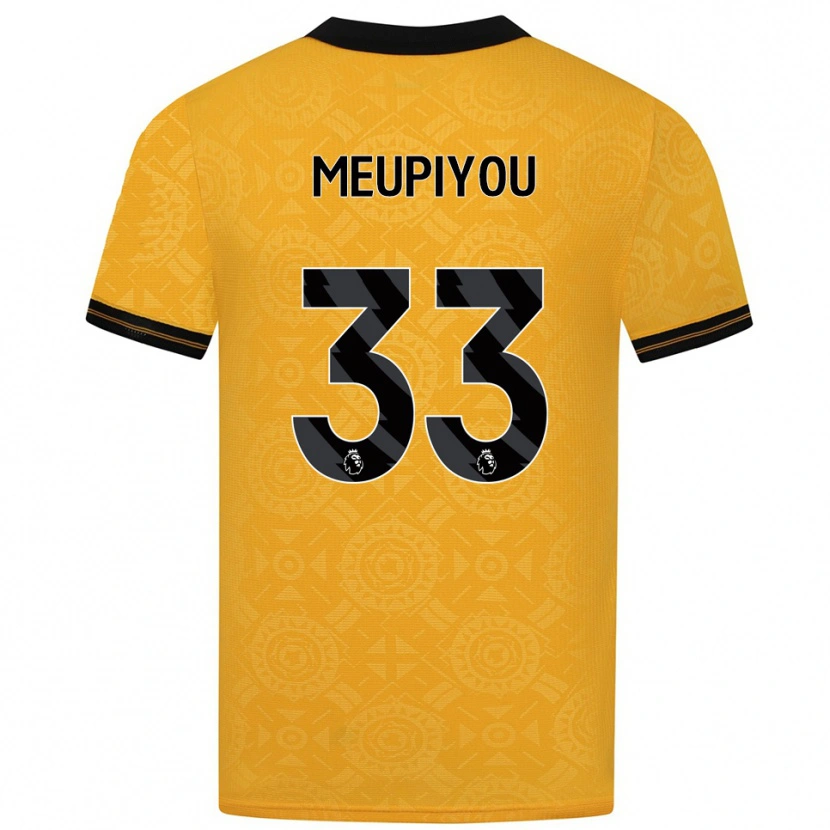Danxen Enfant Maillot Bastien Meupiyou #33 Jaune Noir Tenues Domicile 2025/26 T-Shirt