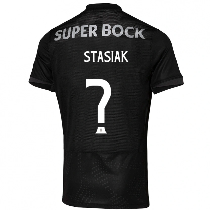 Danxen Enfant Maillot Jakub Stasiak #0 Noir Blanc Tenues Extérieur 2025/26 T-Shirt