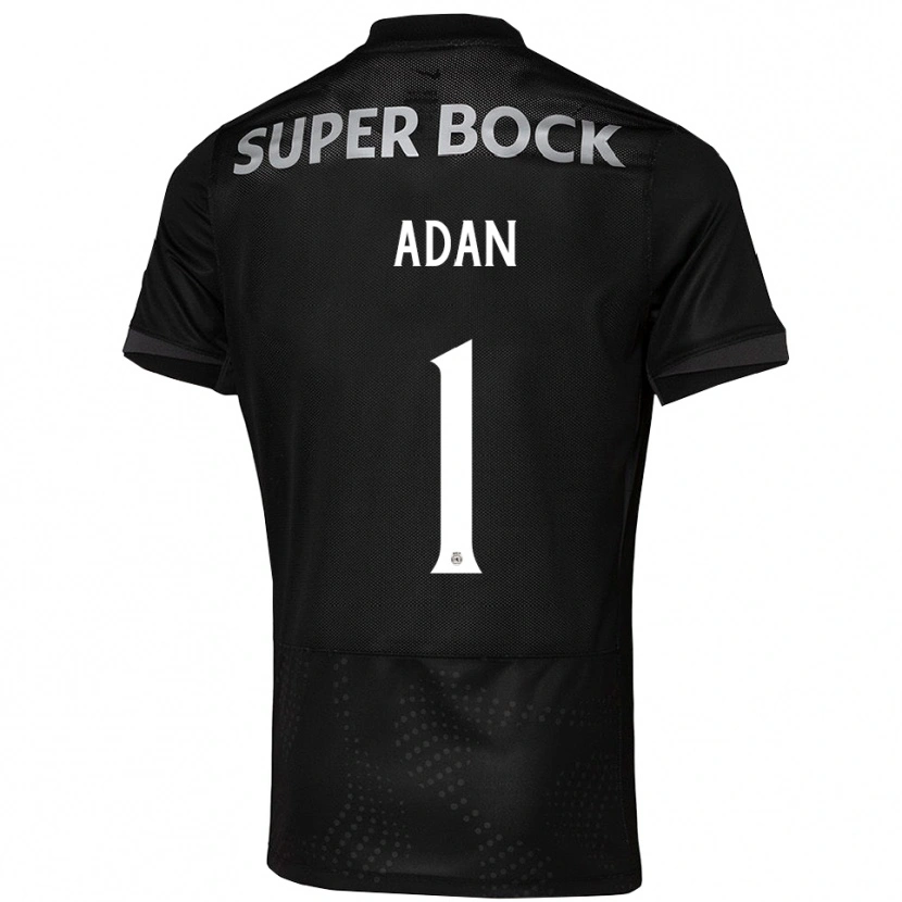 Danxen Enfant Maillot Antonio Adan #1 Noir Blanc Tenues Extérieur 2025/26 T-Shirt