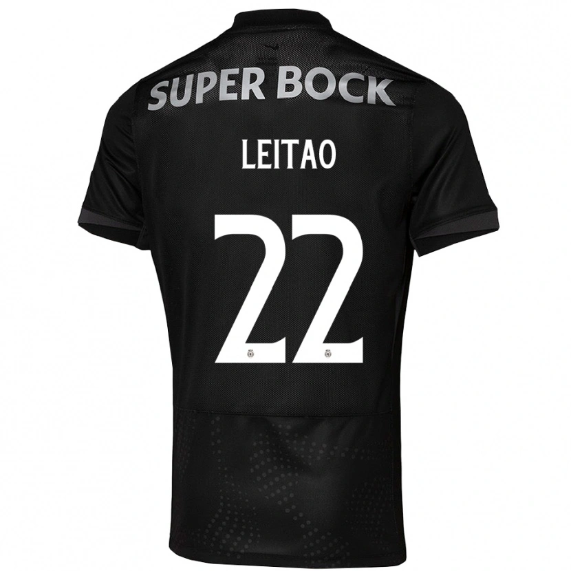 Danxen Enfant Maillot Tiago Leitão #22 Noir Blanc Tenues Extérieur 2025/26 T-Shirt