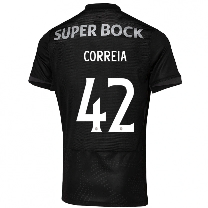 Danxen Enfant Maillot Maísa Correia #42 Noir Blanc Tenues Extérieur 2025/26 T-Shirt