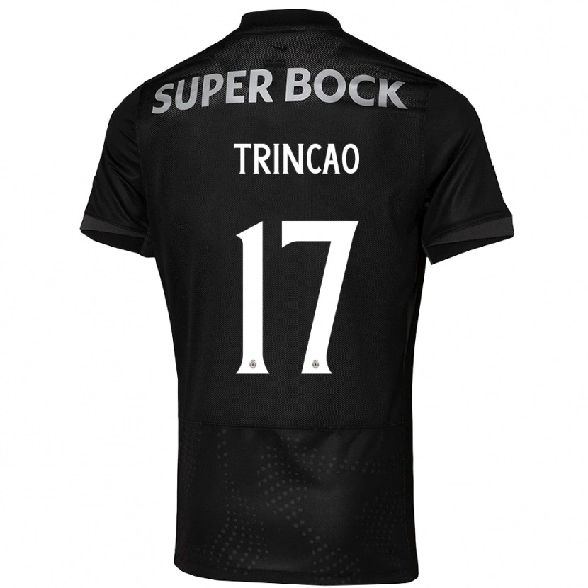 Danxen Enfant Maillot Francisco Trincão #17 Noir Blanc Tenues Extérieur 2025/26 T-Shirt