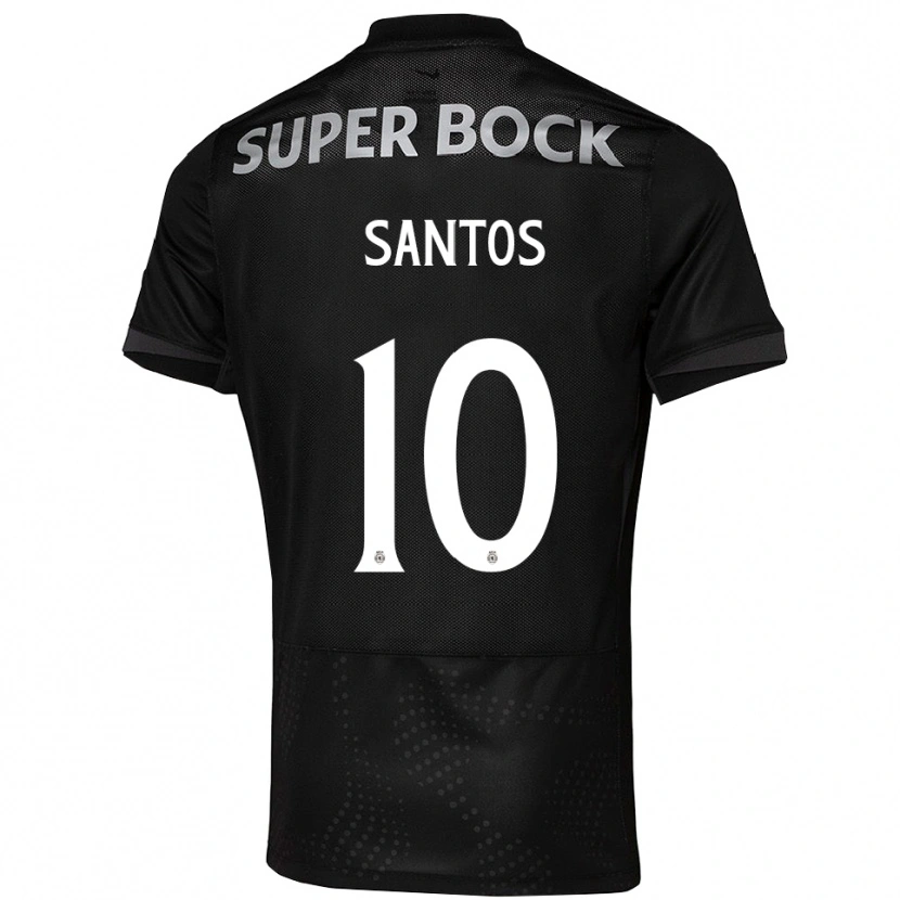 Danxen Enfant Maillot Gui Santos #10 Noir Blanc Tenues Extérieur 2025/26 T-Shirt