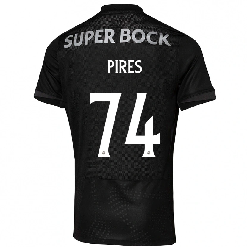 Danxen Enfant Maillot Guilherme Pires #74 Noir Blanc Tenues Extérieur 2025/26 T-Shirt