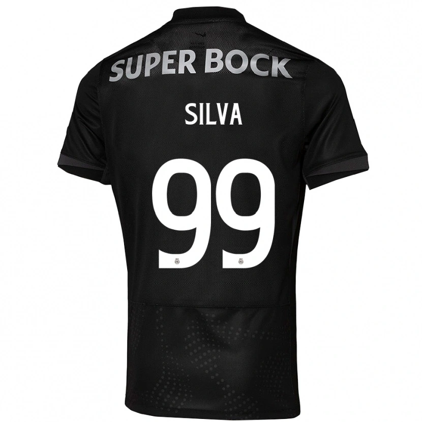 Danxen Enfant Maillot Francisco Silva #99 Noir Blanc Tenues Extérieur 2025/26 T-Shirt