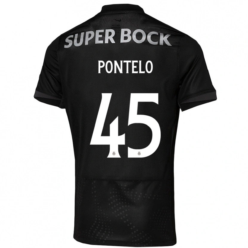 Danxen Enfant Maillot Rafael Pontelo #45 Noir Blanc Tenues Extérieur 2025/26 T-Shirt