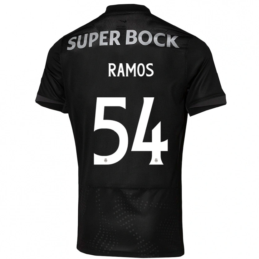 Danxen Enfant Maillot Bruno Ramos #54 Noir Blanc Tenues Extérieur 2025/26 T-Shirt
