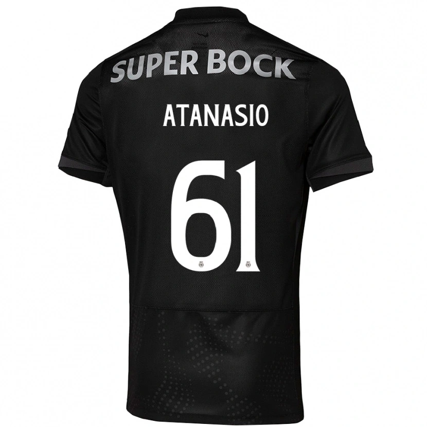 Danxen Enfant Maillot Atanásio #61 Noir Blanc Tenues Extérieur 2025/26 T-Shirt