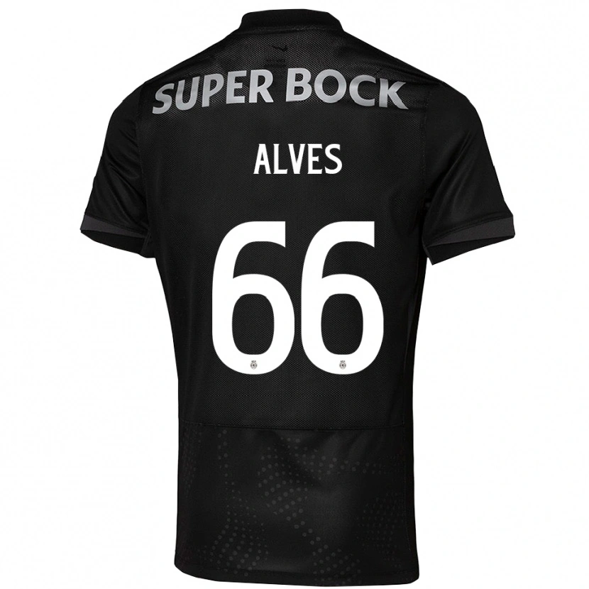 Danxen Enfant Maillot Miguel Alves #66 Noir Blanc Tenues Extérieur 2025/26 T-Shirt