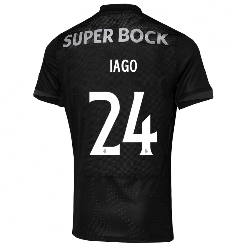 Danxen Enfant Maillot Paulo Iago #24 Noir Blanc Tenues Extérieur 2025/26 T-Shirt