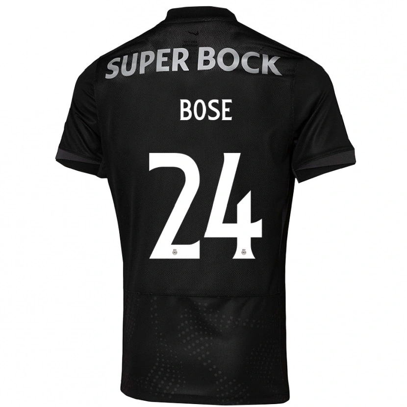 Danxen Enfant Maillot Ria Bose #24 Noir Blanc Tenues Extérieur 2025/26 T-Shirt