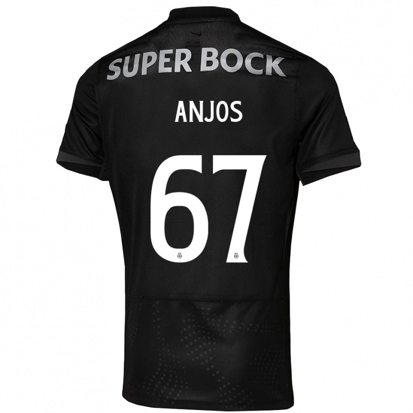 Danxen Enfant Maillot Lucas Anjos #67 Noir Blanc Tenues Extérieur 2025/26 T-Shirt