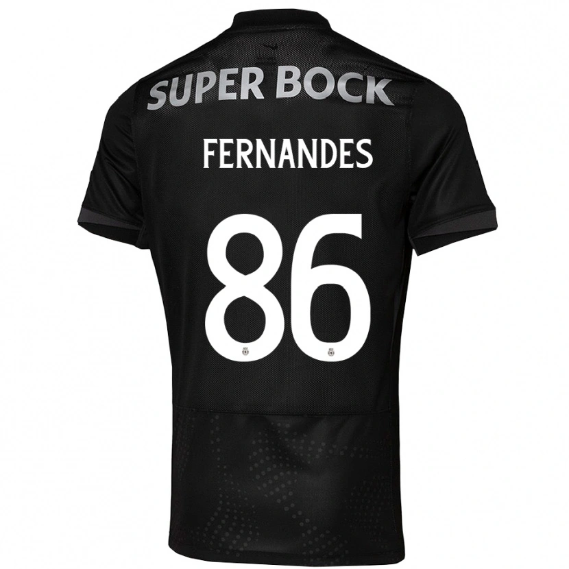 Danxen Enfant Maillot Emanuel Fernandes #86 Noir Blanc Tenues Extérieur 2025/26 T-Shirt