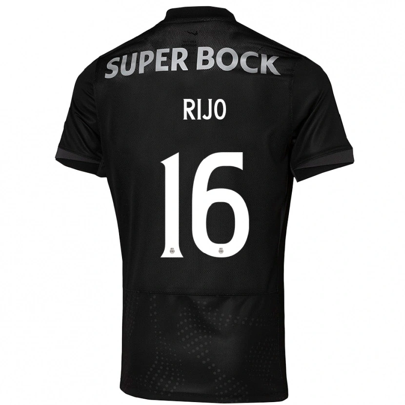 Danxen Enfant Maillot João Rijo #16 Noir Blanc Tenues Extérieur 2025/26 T-Shirt