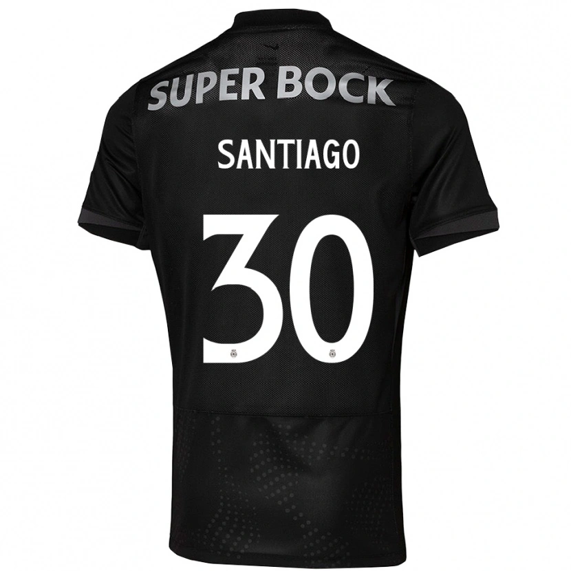 Danxen Enfant Maillot Carolina Santiago #30 Noir Blanc Tenues Extérieur 2025/26 T-Shirt