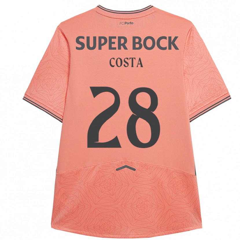 Danxen Enfant Maillot Bruno Costa #28 Rose Marine Tenues Extérieur 2025/26 T-Shirt
