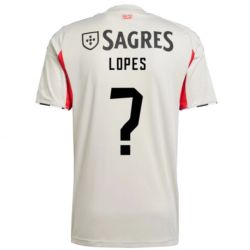 Danxen Enfant Maillot Simão Lopes #0 Blanc Cassé Rouge Tenues Extérieur 2025/26 T-Shirt