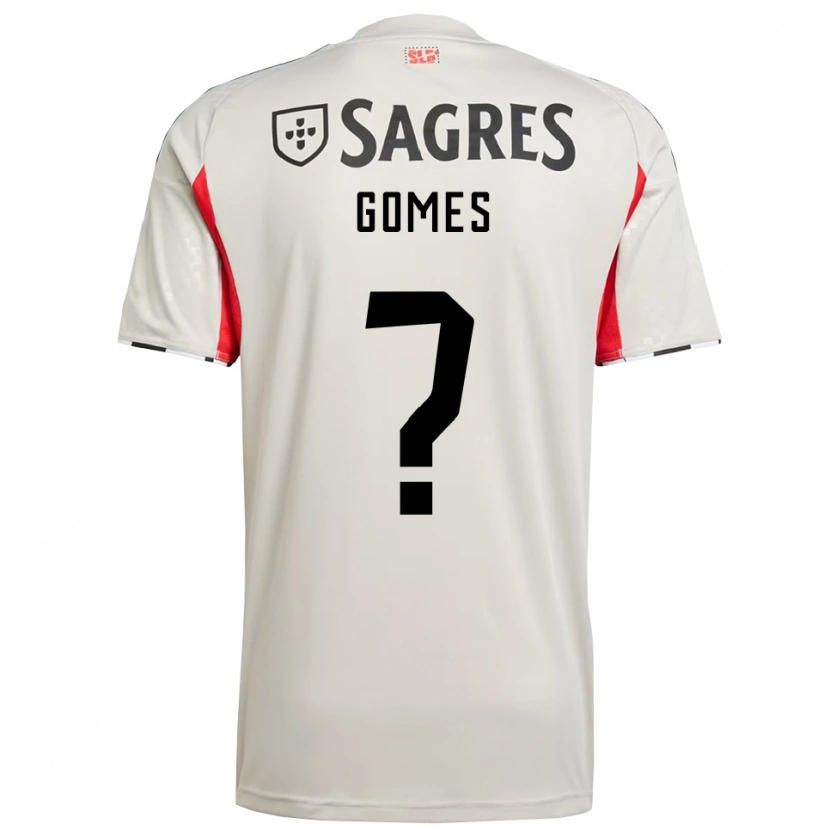 Danxen Enfant Maillot Martim Gomes #0 Blanc Cassé Rouge Tenues Extérieur 2025/26 T-Shirt