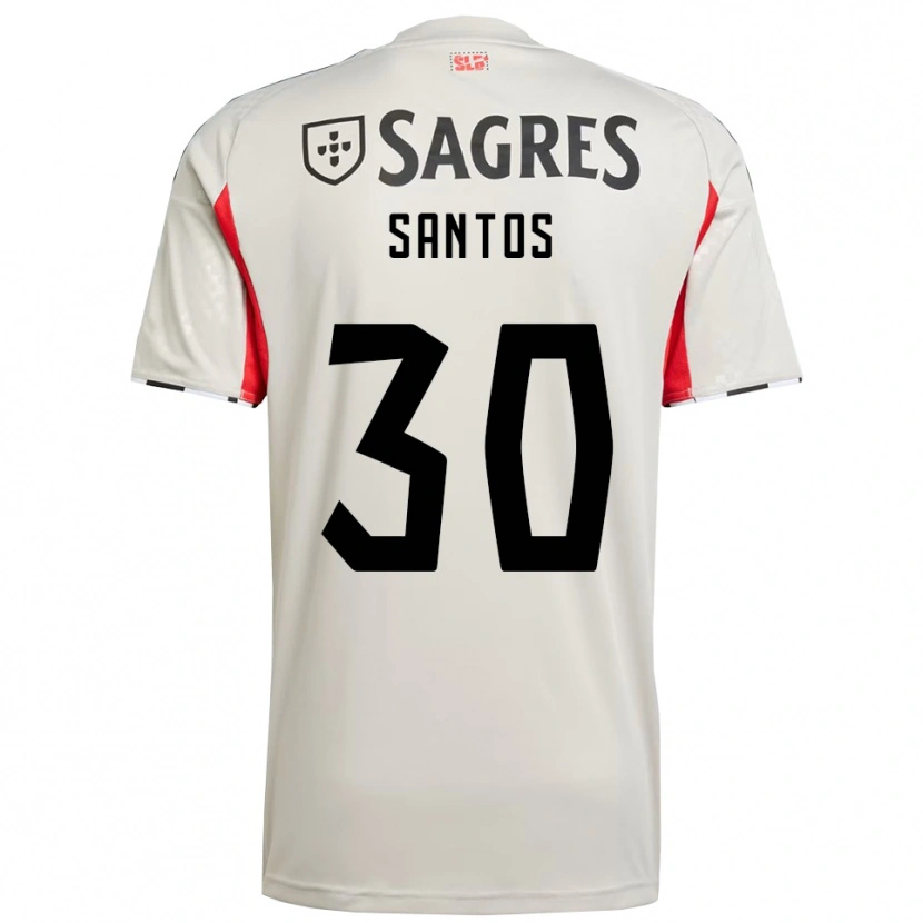 Danxen Enfant Maillot Daniela Santos #30 Blanc Cassé Rouge Tenues Extérieur 2025/26 T-Shirt