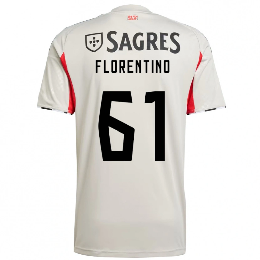 Danxen Enfant Maillot Florentino #61 Blanc Cassé Rouge Tenues Extérieur 2025/26 T-Shirt