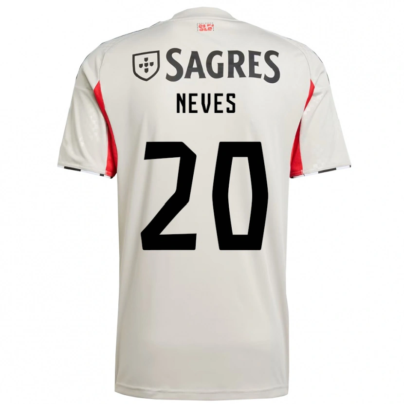 Danxen Enfant Maillot Gil Neves #20 Blanc Cassé Rouge Tenues Extérieur 2025/26 T-Shirt