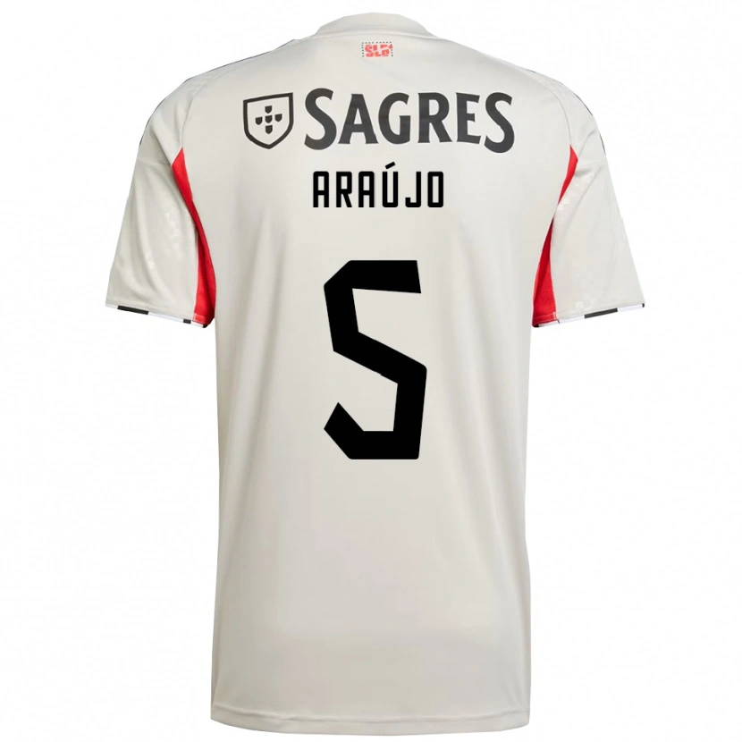 Danxen Enfant Maillot Ismail Araújo #5 Blanc Cassé Rouge Tenues Extérieur 2025/26 T-Shirt