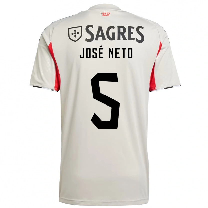 Danxen Enfant Maillot José Neto #5 Blanc Cassé Rouge Tenues Extérieur 2025/26 T-Shirt