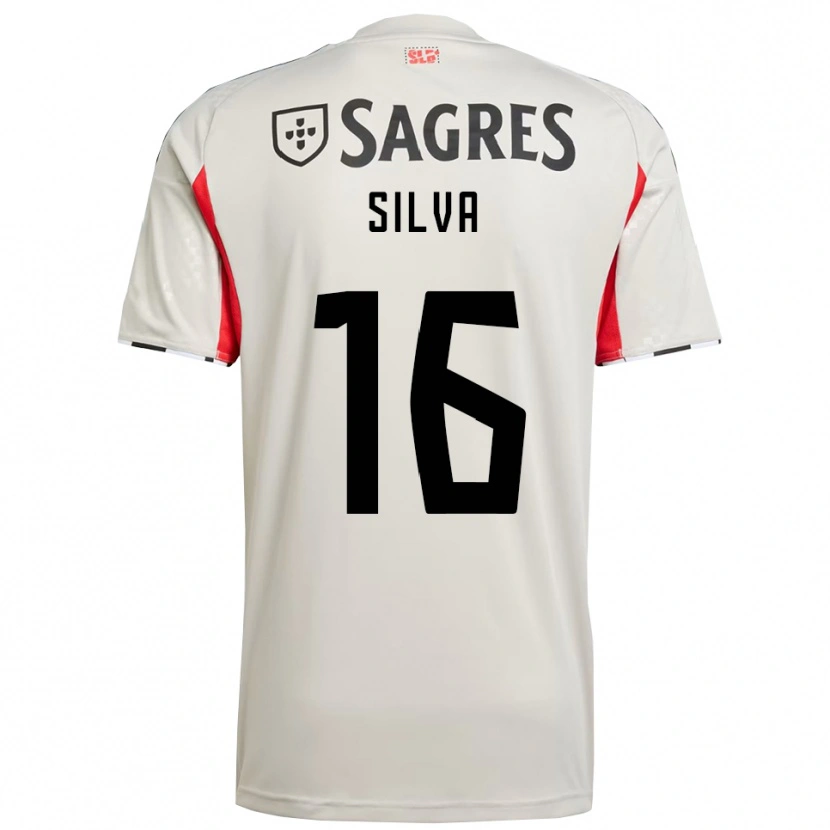 Danxen Enfant Maillot Manu Silva #16 Blanc Cassé Rouge Tenues Extérieur 2025/26 T-Shirt