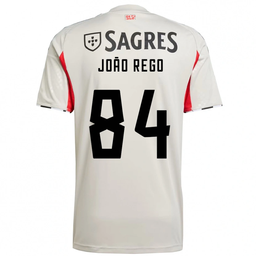 Danxen Enfant Maillot João Rego #84 Blanc Cassé Rouge Tenues Extérieur 2025/26 T-Shirt