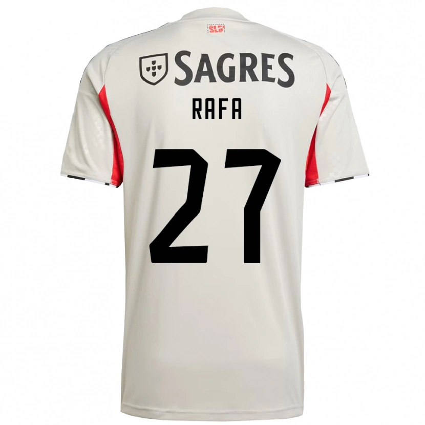Danxen Enfant Maillot Rafa Silva #27 Blanc Cassé Rouge Tenues Extérieur 2025/26 T-Shirt