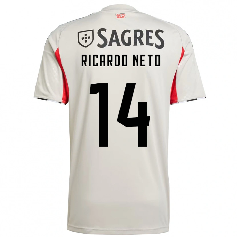 Danxen Enfant Maillot Ricardo Neto #14 Blanc Cassé Rouge Tenues Extérieur 2025/26 T-Shirt