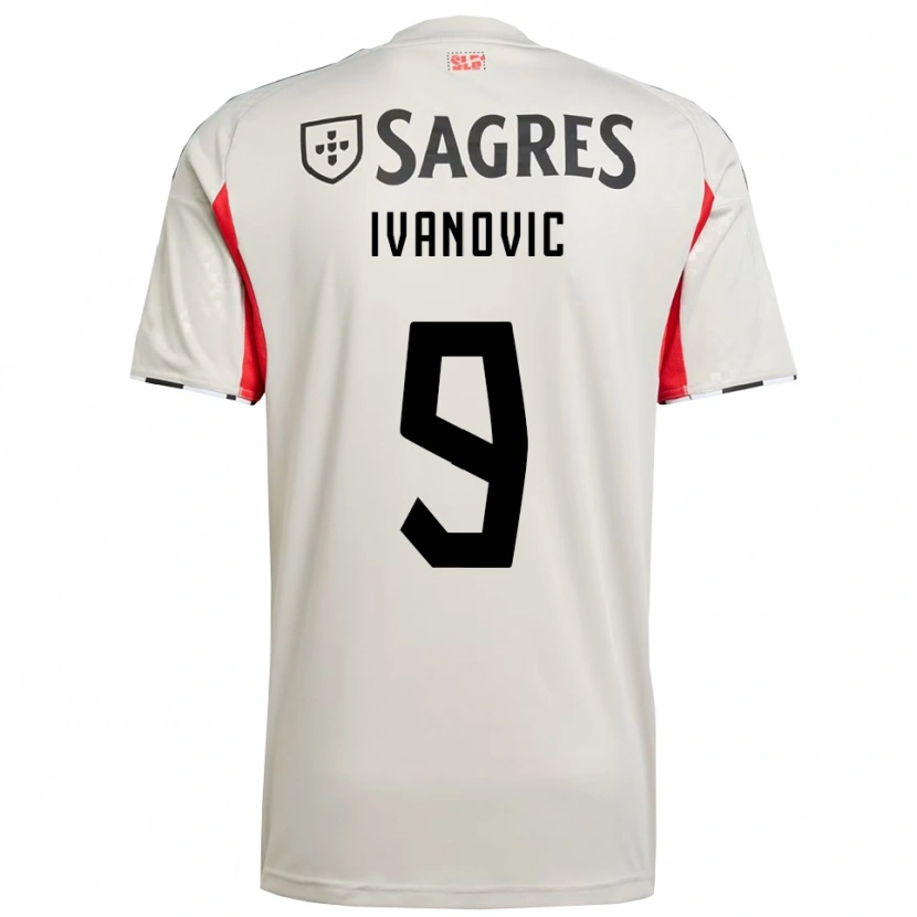 Danxen Enfant Maillot Franjo Ivanovic #9 Blanc Cassé Rouge Tenues Extérieur 2025/26 T-Shirt