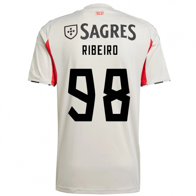 Danxen Enfant Maillot Ricardo Ribeiro #98 Blanc Cassé Rouge Tenues Extérieur 2025/26 T-Shirt