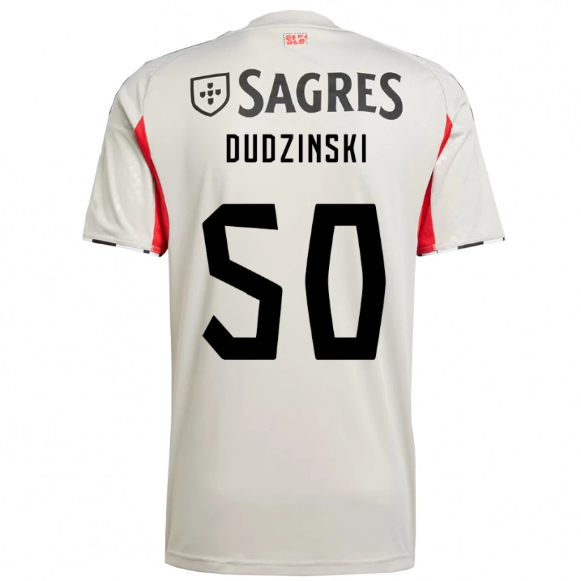 Danxen Enfant Maillot Marcel Dudzinski #50 Blanc Cassé Rouge Tenues Extérieur 2025/26 T-Shirt