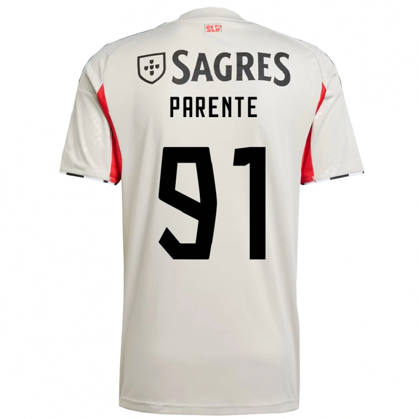 Danxen Enfant Maillot Tiago Parente #91 Blanc Cassé Rouge Tenues Extérieur 2025/26 T-Shirt