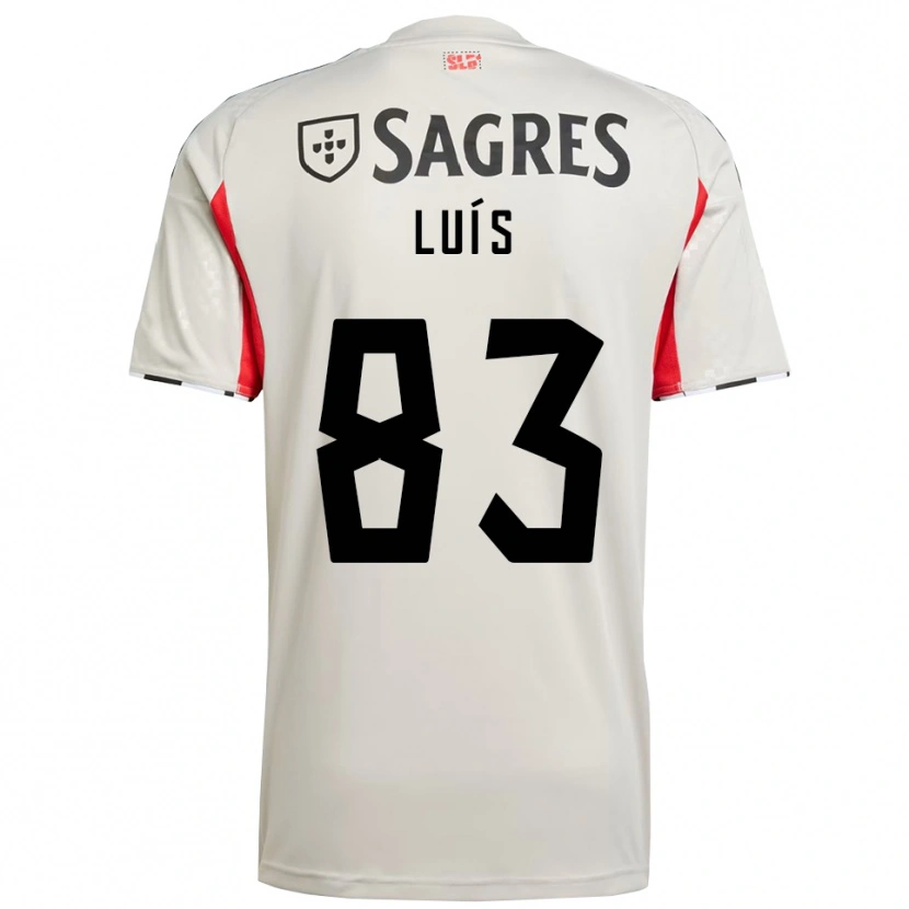 Danxen Enfant Maillot Rafael Luís #83 Blanc Cassé Rouge Tenues Extérieur 2025/26 T-Shirt