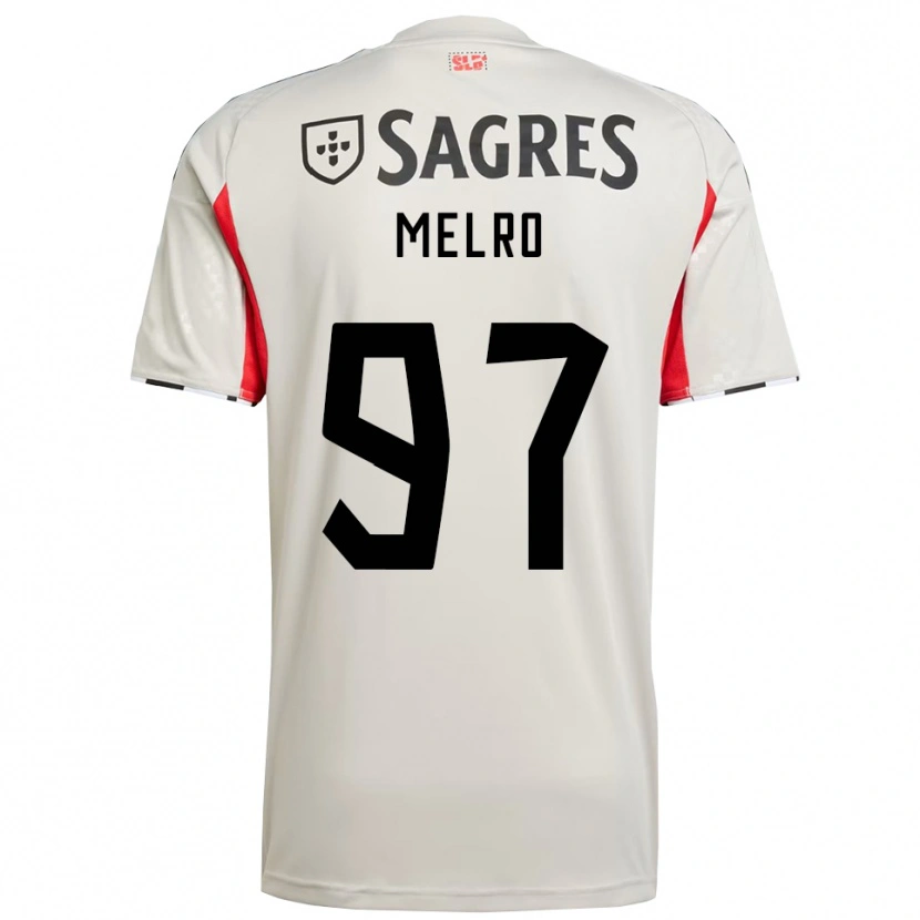 Danxen Enfant Maillot José Melro #97 Blanc Cassé Rouge Tenues Extérieur 2025/26 T-Shirt