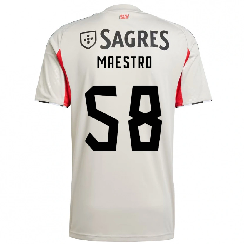 Danxen Enfant Maillot Maestro #58 Blanc Cassé Rouge Tenues Extérieur 2025/26 T-Shirt