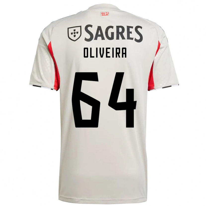 Danxen Enfant Maillot Gonçalo Oliveira #64 Blanc Cassé Rouge Tenues Extérieur 2025/26 T-Shirt