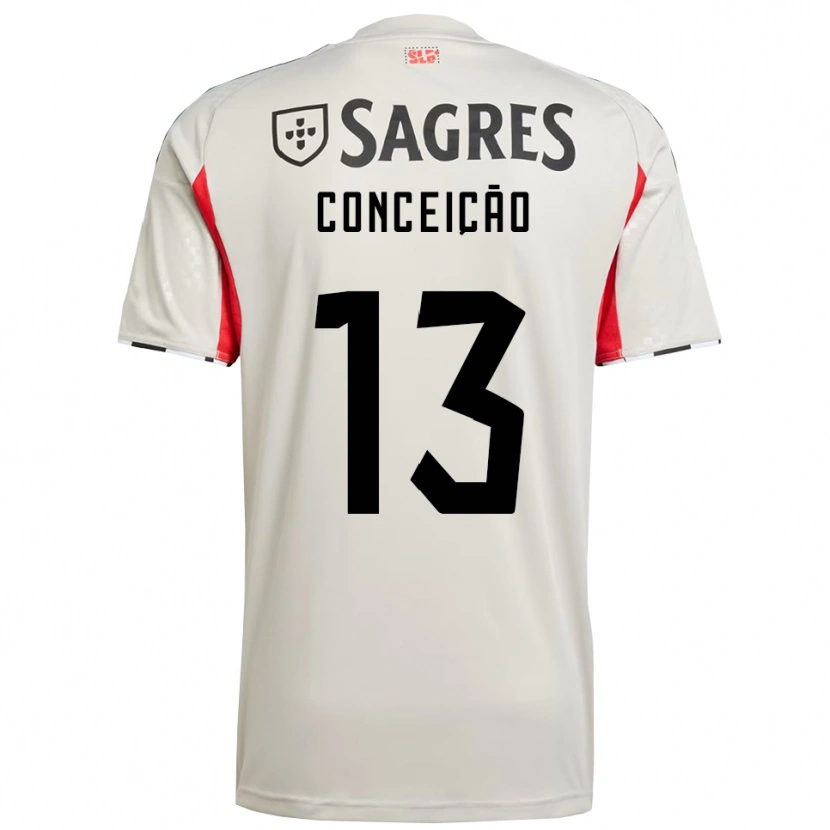 Danxen Enfant Maillot João Conceição #13 Blanc Cassé Rouge Tenues Extérieur 2025/26 T-Shirt