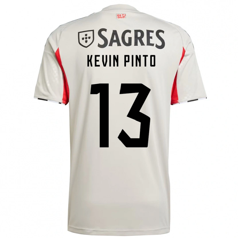 Danxen Enfant Maillot Kevin Pinto #13 Blanc Cassé Rouge Tenues Extérieur 2025/26 T-Shirt