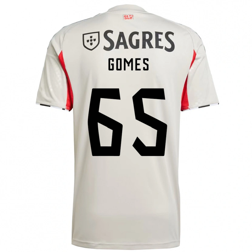 Danxen Enfant Maillot André Gomes #65 Blanc Cassé Rouge Tenues Extérieur 2025/26 T-Shirt