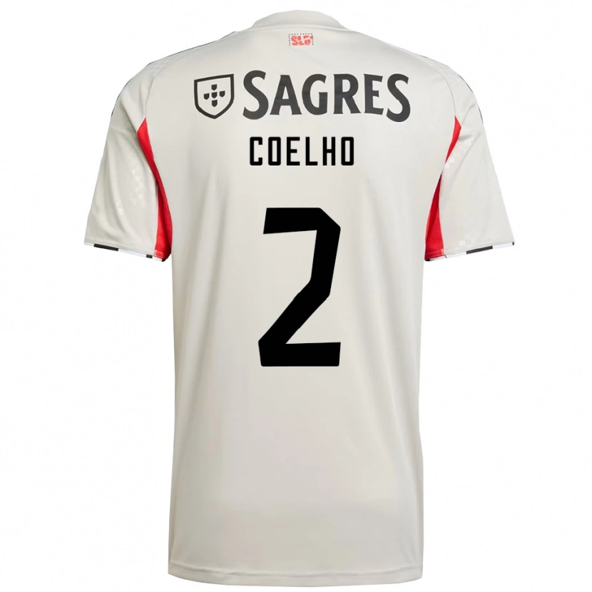 Danxen Enfant Maillot Diogo Coelho #2 Blanc Cassé Rouge Tenues Extérieur 2025/26 T-Shirt