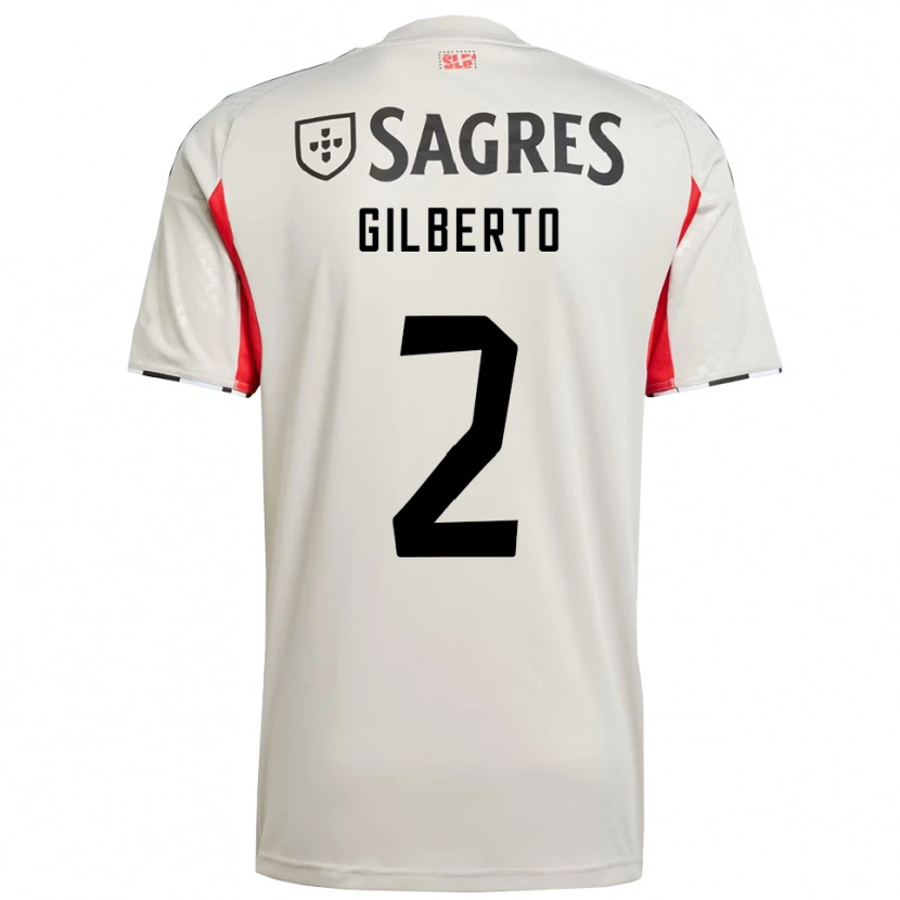 Danxen Enfant Maillot Gilberto #2 Blanc Cassé Rouge Tenues Extérieur 2025/26 T-Shirt