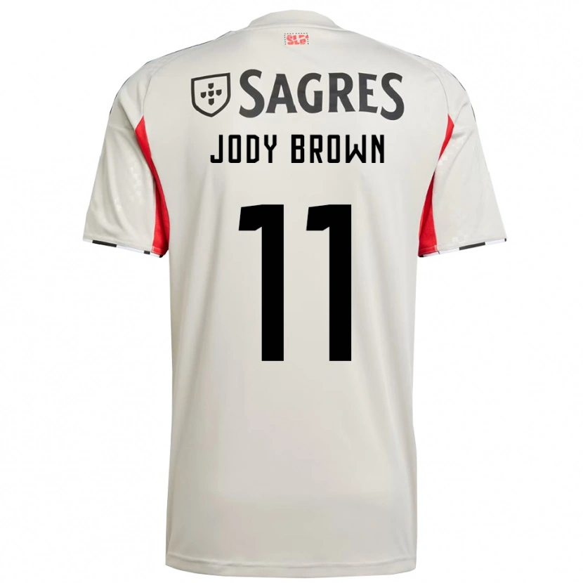 Danxen Enfant Maillot Jody Brown #11 Blanc Cassé Rouge Tenues Extérieur 2025/26 T-Shirt
