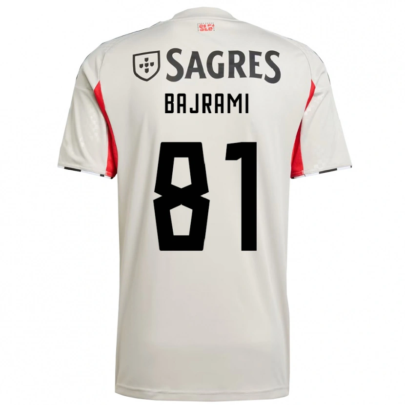 Danxen Enfant Maillot Adrian Bajrami #81 Blanc Cassé Rouge Tenues Extérieur 2025/26 T-Shirt
