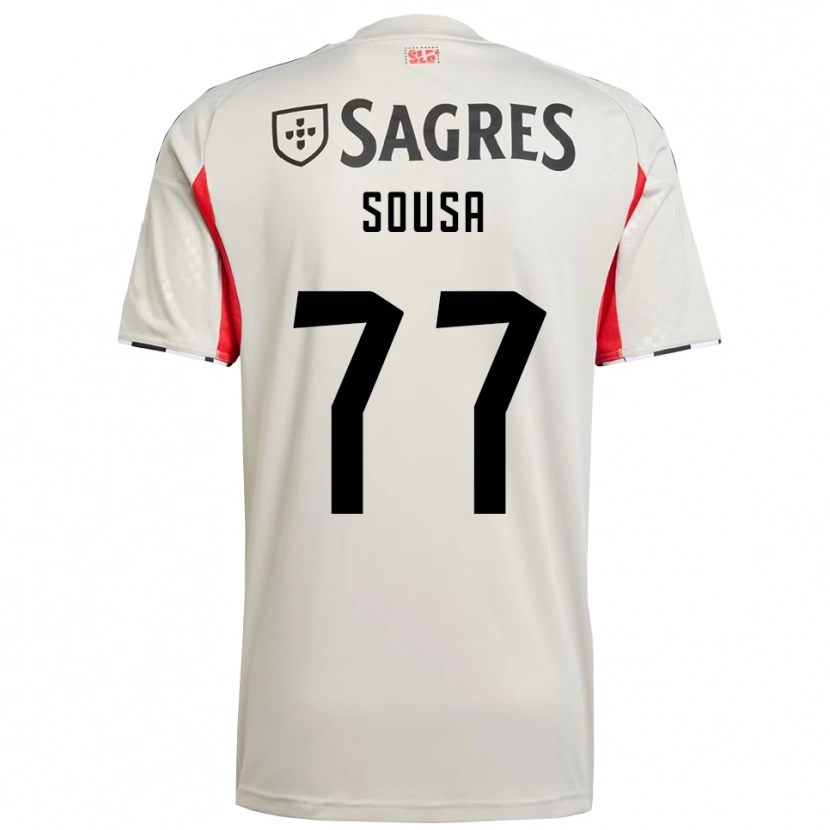 Danxen Enfant Maillot Gerson Sousa #77 Blanc Cassé Rouge Tenues Extérieur 2025/26 T-Shirt