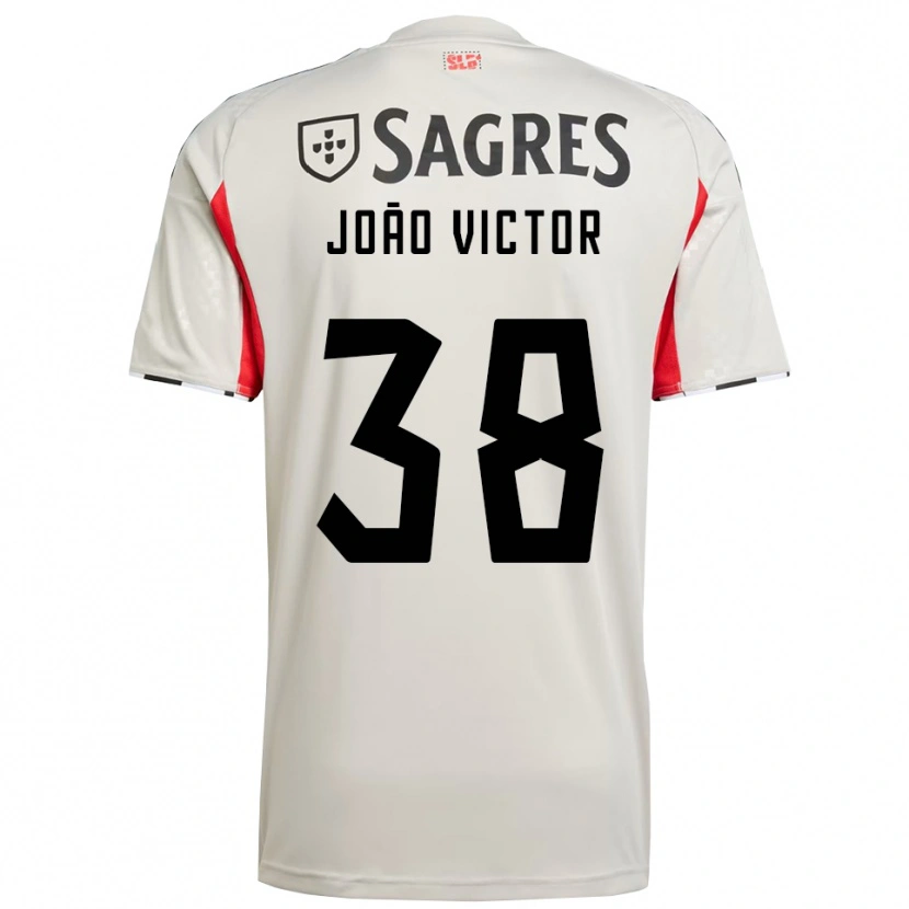 Danxen Enfant Maillot Joao Victor #38 Blanc Cassé Rouge Tenues Extérieur 2025/26 T-Shirt